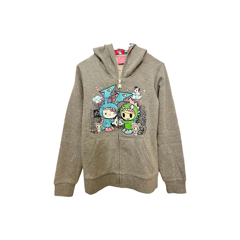 Tokidoki Hello Kitty Kingdos Little Terror Sweatshirt Zip Hoodie Sweater Juniors